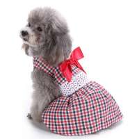 Hot Selling Cute Sleeveless Summer Plaid Pet Dog Dress Shirt