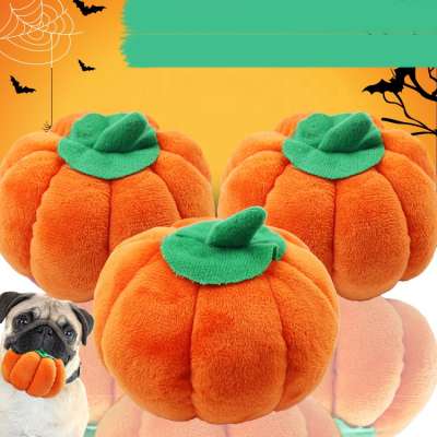 Halloween Dog Pumpkin Shaped Squeaky Toys Pet Dog Toys  with BB Squeaker