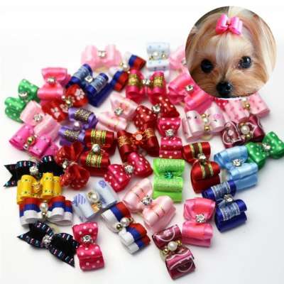 Mix Colors Wholesale  Pet Grooming Hair Bows Dog Accessories Dog Grooming Bows