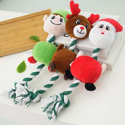 Hot Selling Christmas Gift Dog Pet Toy Bite Resistant Cotton Rope Teething Toy