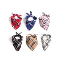 Wholesale Custom Pet Dog Plaid Bandana Soft Cotton Dog Bandana